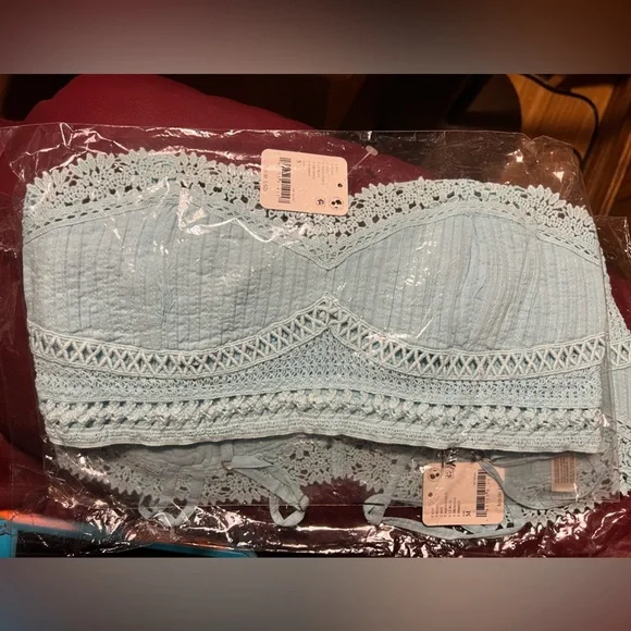 Free People Tallulah Bralette in Aqua-esque Blue Sizes Small $48 Retail NWT - Picture 10 of 12